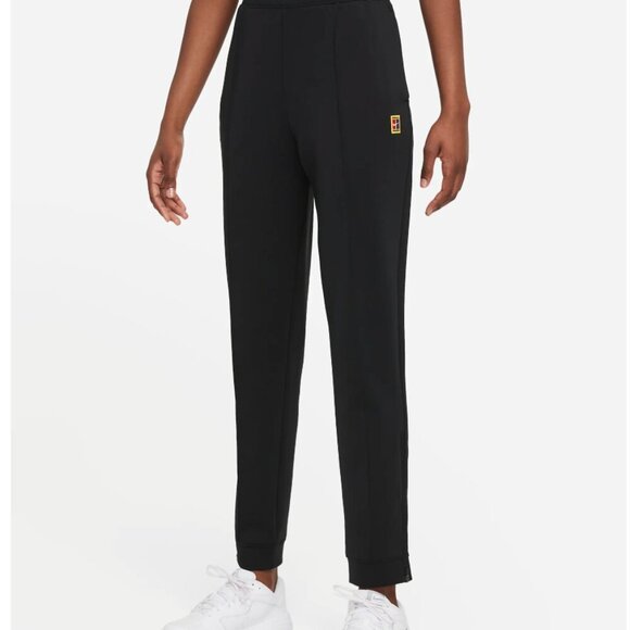 NIKE NikeCourt Dri-FIT Black Heritage Tennis Knit Sport Slim Fit Athletic Pants - Picture 7 of 14